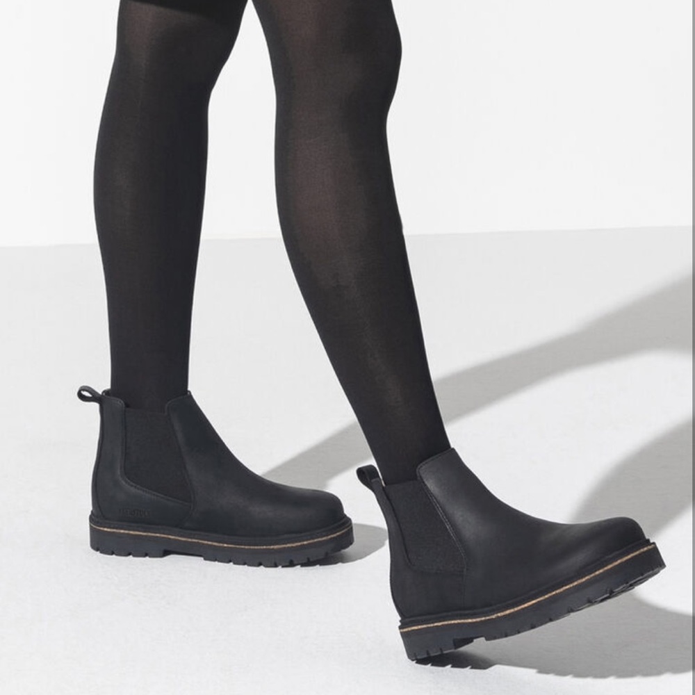 Birkenstock Stalon Black Chelsea Casual Boots Leather Narrow Width. Size 39. NIB